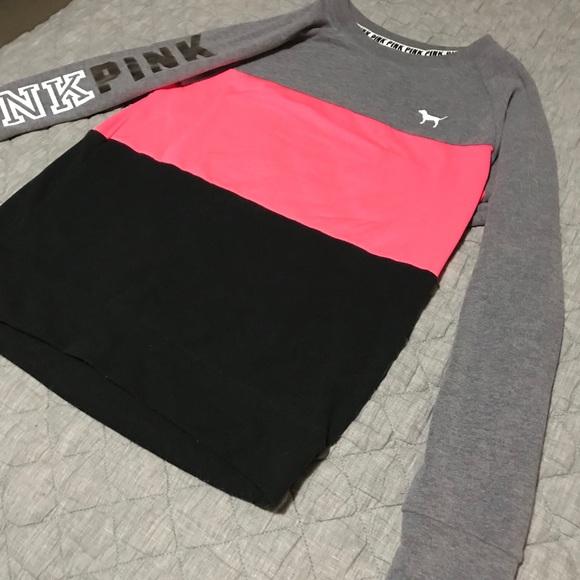 PINK Victoria's Secret Tops - 💕Victoria’s Secret color block sweatshirt!!💕